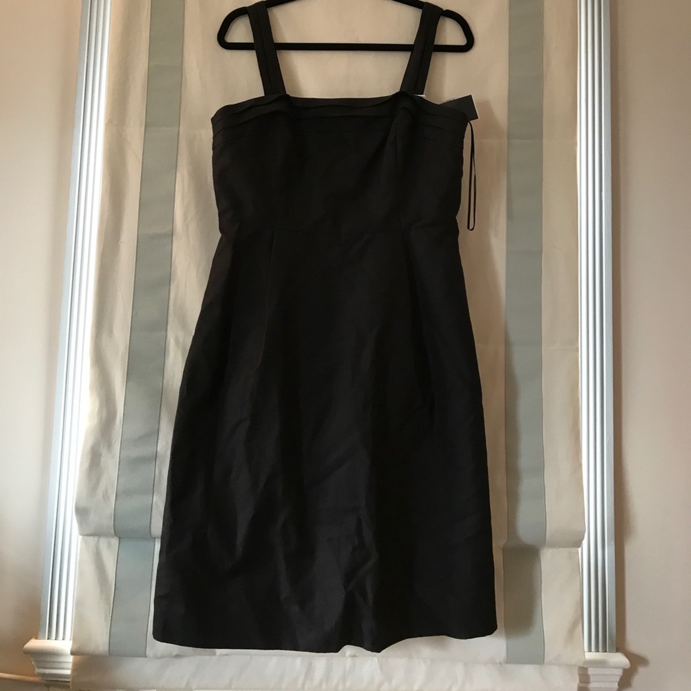 Jcrew NWT black cady cotton cocktail dress.